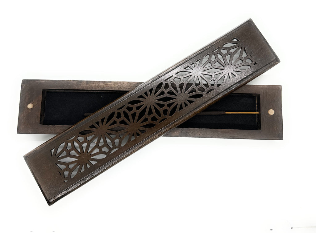 Wooden Incense Stick Burner - Antique Bronze (Ethnic Design)