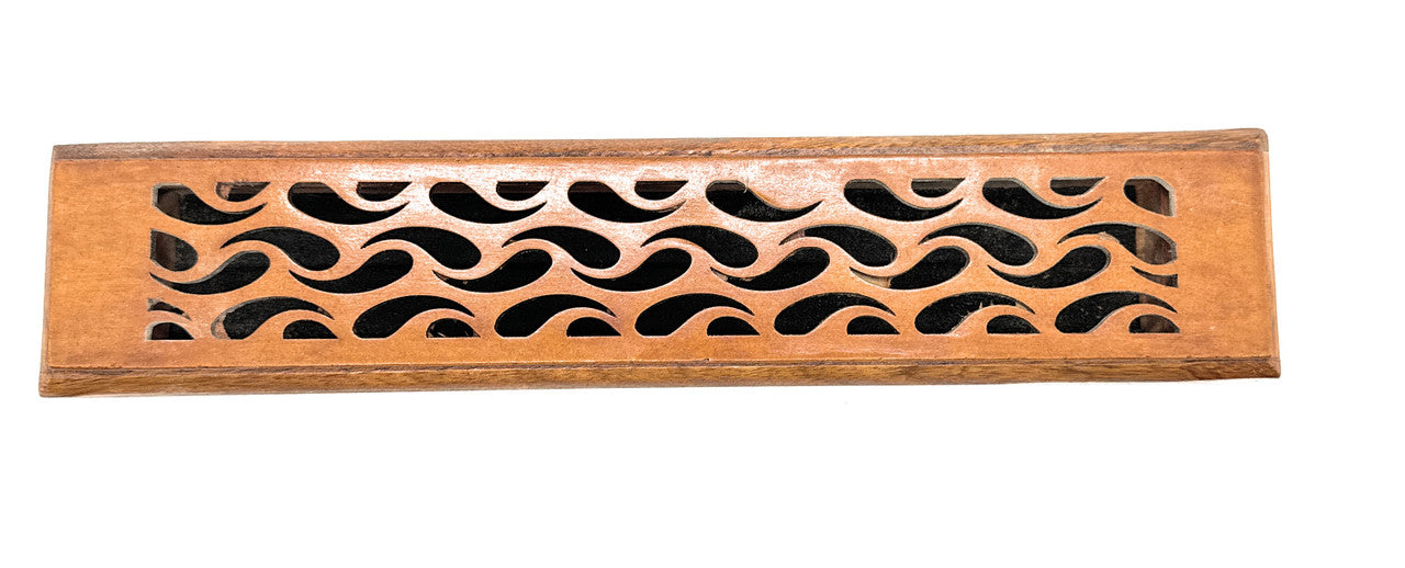 Wooden Incense Stick Burner - Honey Oak (Wave Design)
