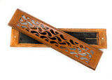 Wooden Incense Stick Burner - Honey Oak (Wave Design)