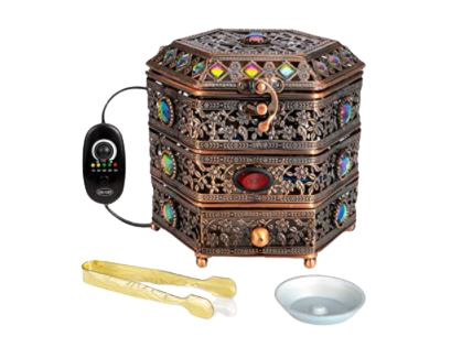 Jeweled Box Electric Incense Burner with Temperature regulator and Timer