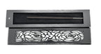 Wooden Incense Stick Burner - Charcoal Black (Rose Design)
