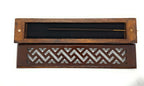 Wooden Incense Stick Burner - Walnut Brown (ZigZag Lattice Design)