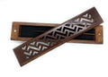 Wooden Incense Stick Burner - Walnut Brown (ZigZag Lattice Design)